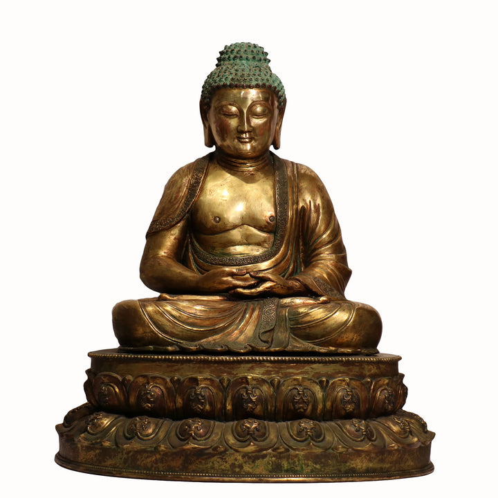 Tibetan Bronze Shakyamuni Seated Buddha - 75-100 yrs old - 50 x 40 x 62 cms (wxdxh) - M338