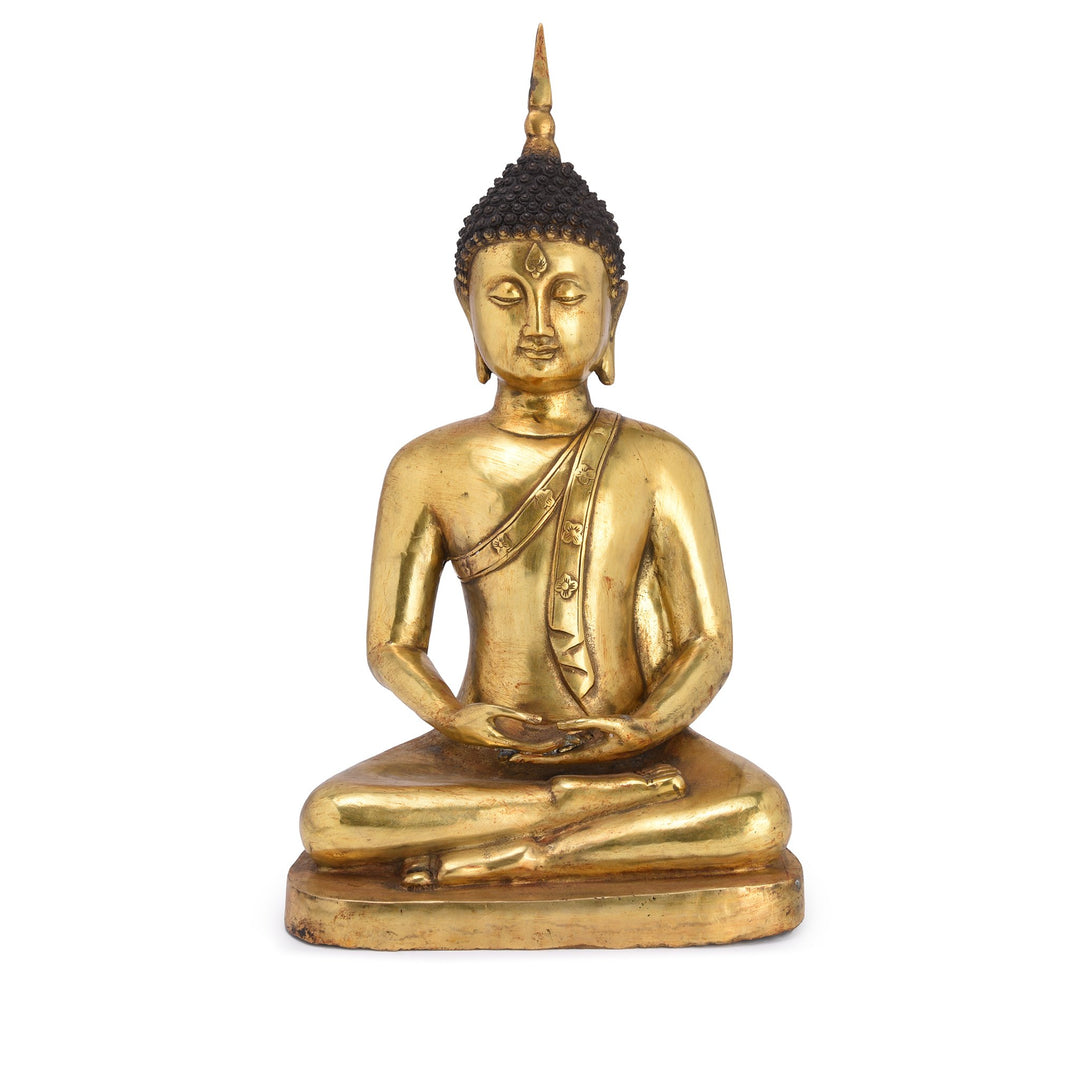 Cast Bronze Statue Of Buddha - Dhyana Mudra Pose | Indigo Antiques