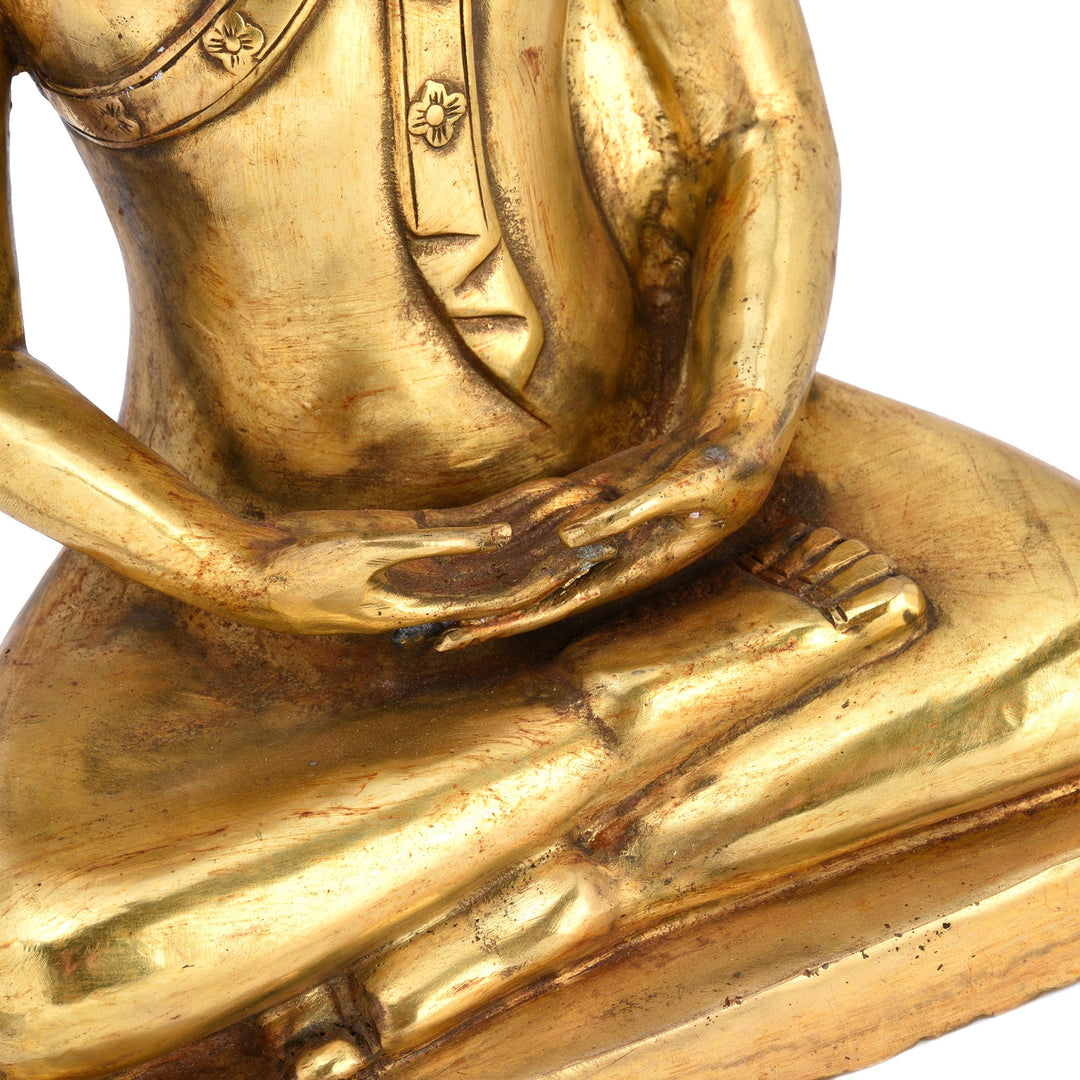 Cast Bronze Statue Of Buddha - Dhyana Mudra Pose | Indigo Antiques