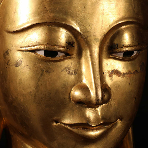 Burmese Gilded Buddha Head - Ca 50 yrs old