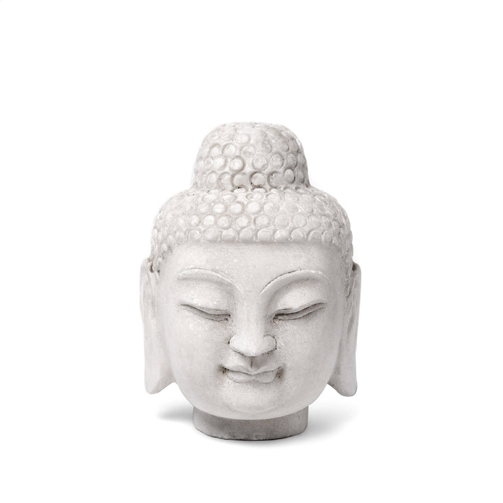 Carved Buddha Head - White Marble | Indigo Antiques