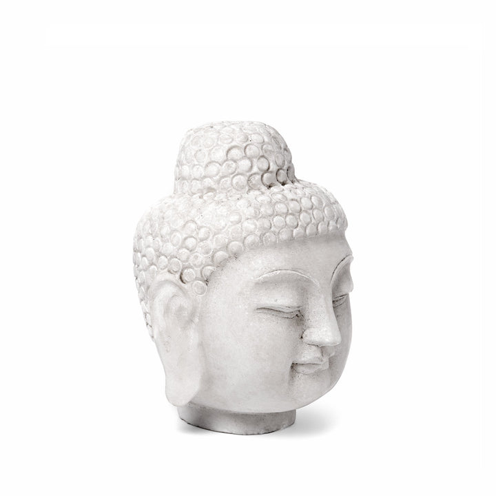 Carved Buddha Head - White Marble | Indigo Antiques