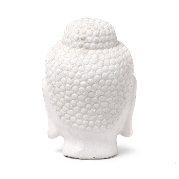 Carved Buddha Head - White Marble | Indigo Antiques