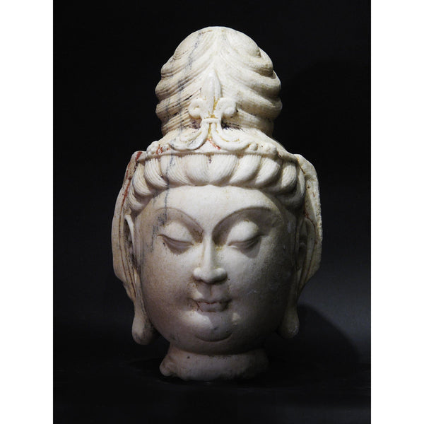 Carved Marble Guanyin Head