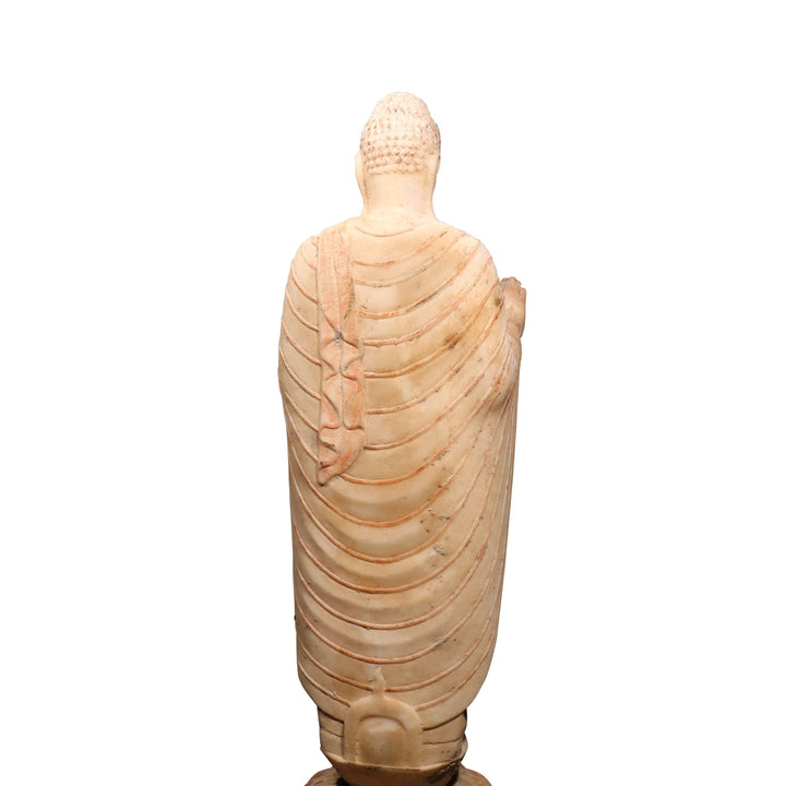 Hand Carved Marble Standing Buddha From Hebei Province - 29 x 30 x 103 (wxdxh cms) - C1445