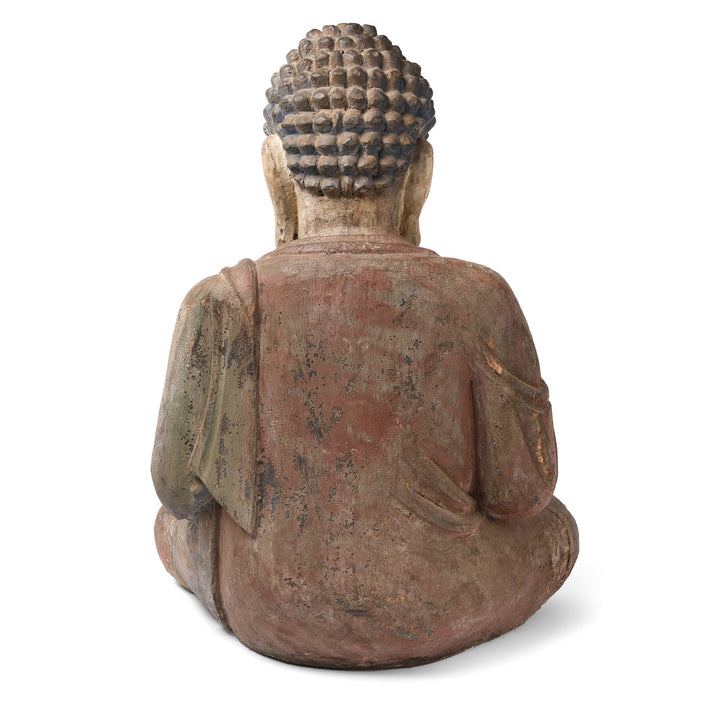 Carved Wood Sitting Buddha From Northern China - 60 x 40 x 79 (wxdxh cms) - C1298 | Indigo Antiques