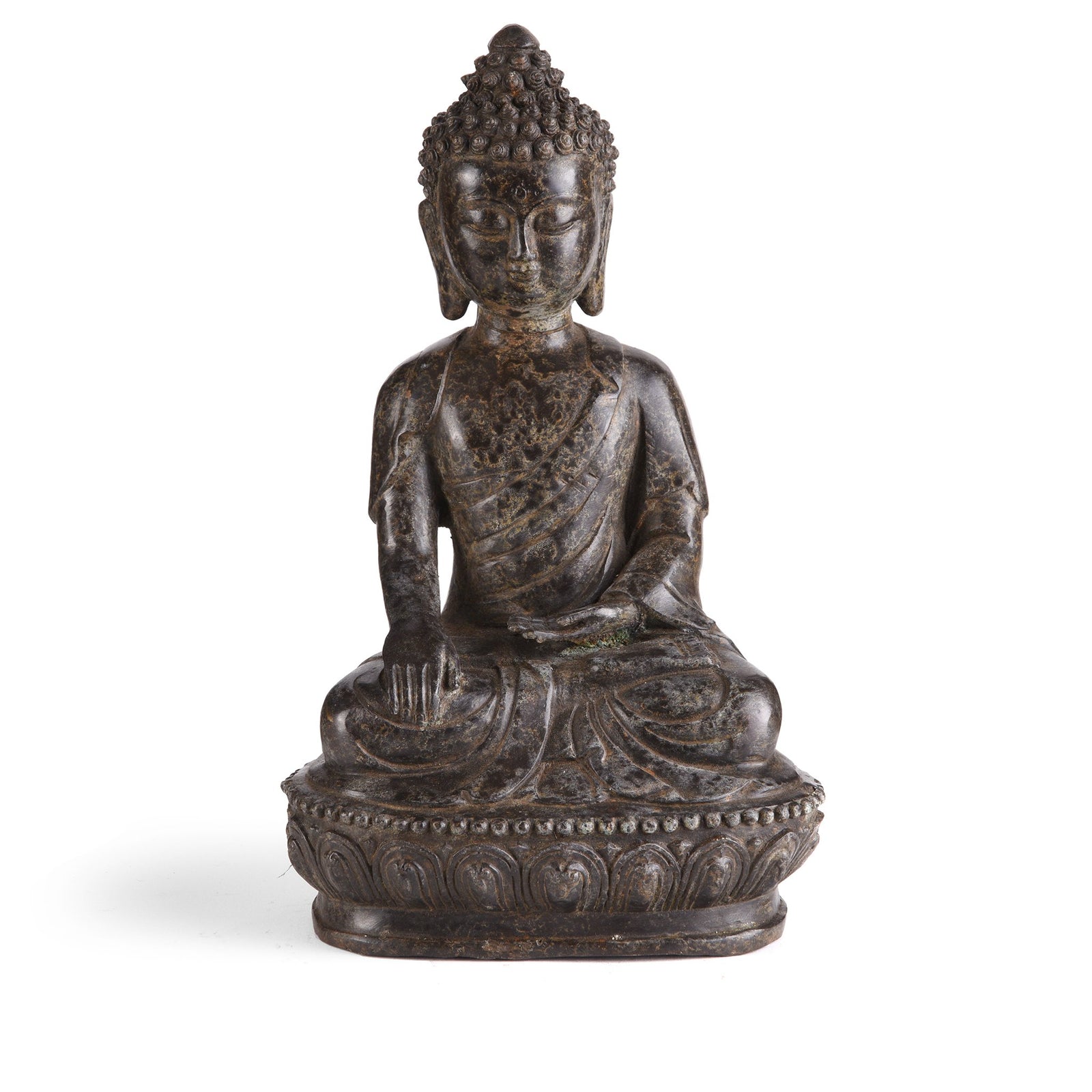 Cast Bronze Sitting Buddha Statue | Indigo Antiques