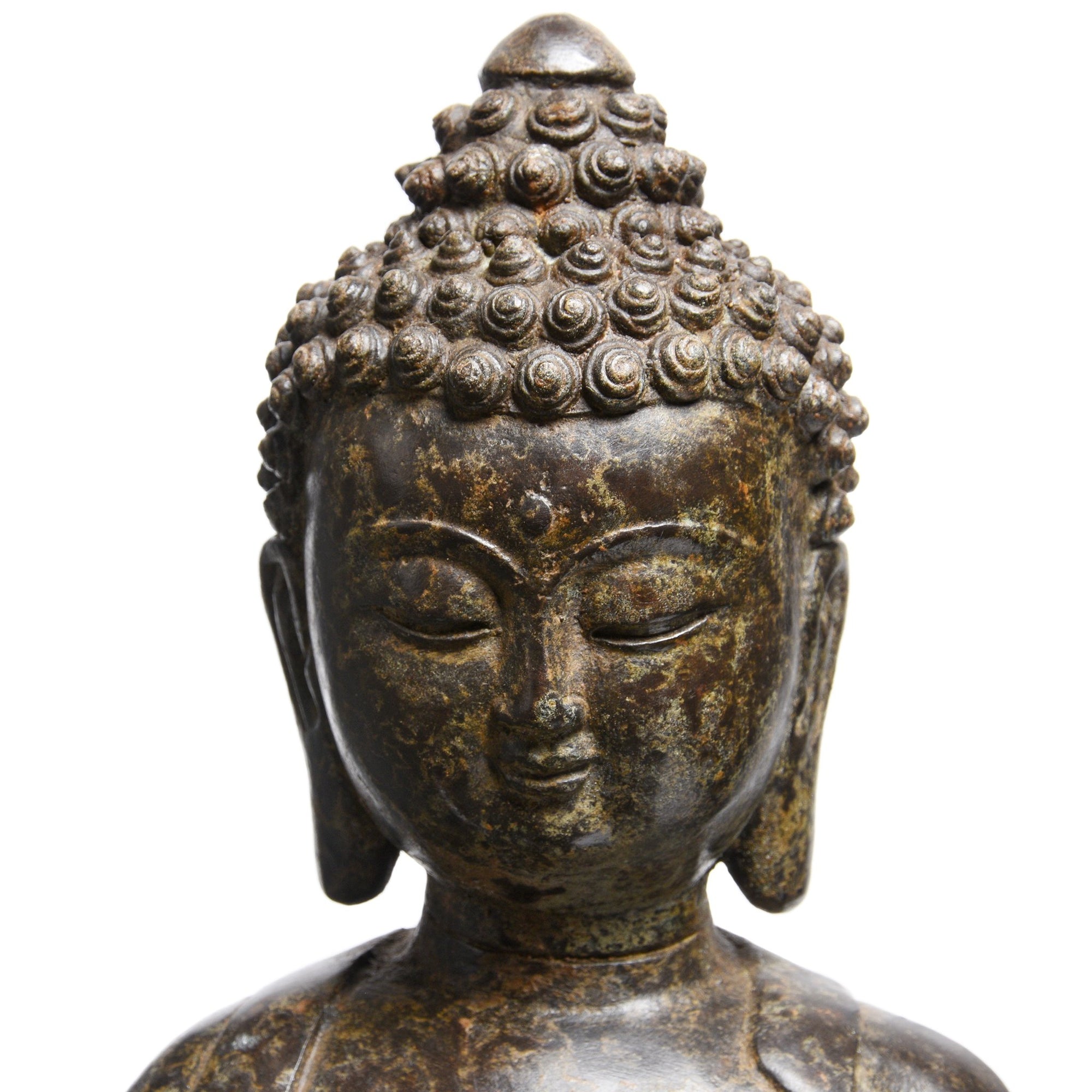 Cast Bronze Sitting Buddha Statue | Indigo Antiques