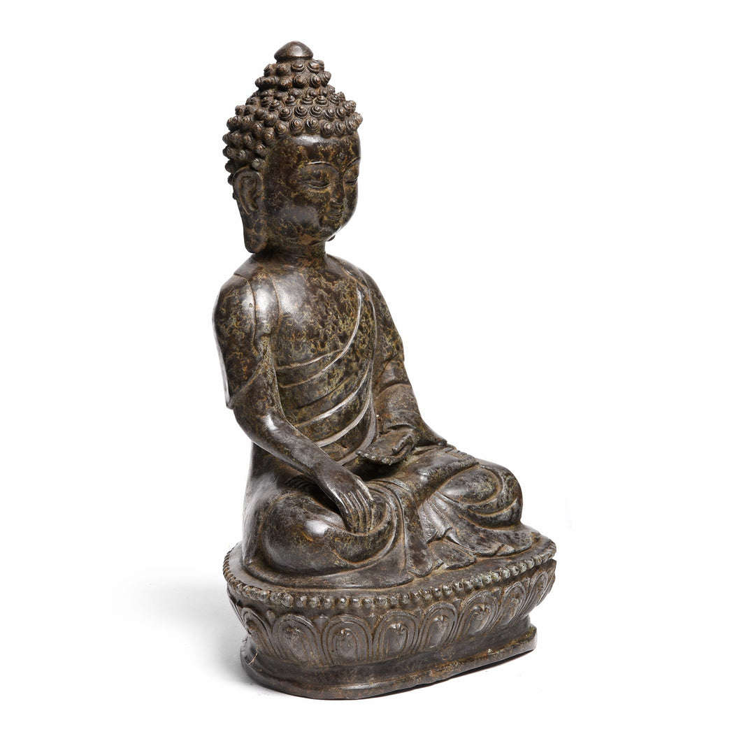 Cast Bronze Sitting Buddha Statue | Indigo Antiques