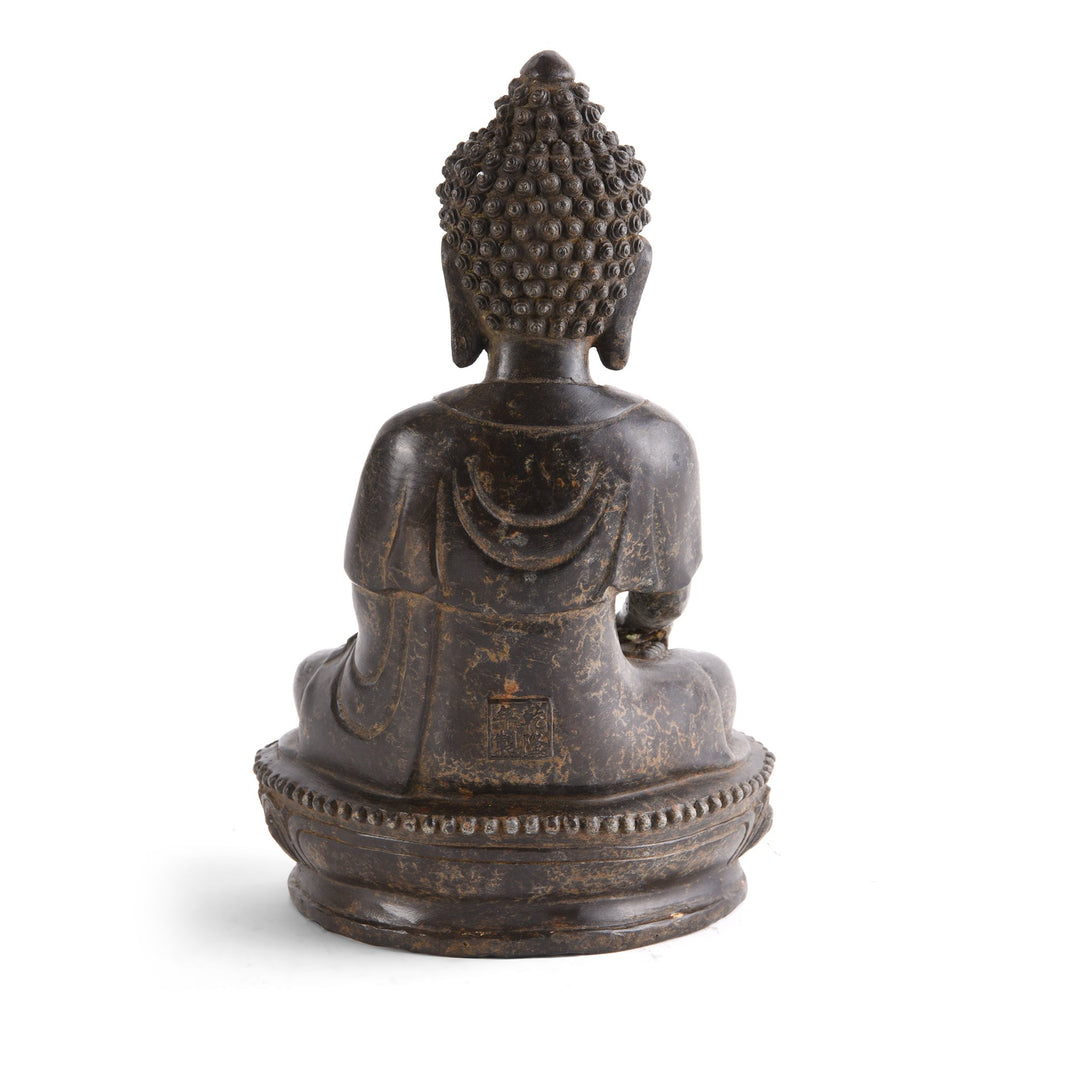 Cast Bronze Sitting Buddha Statue | Indigo Antiques