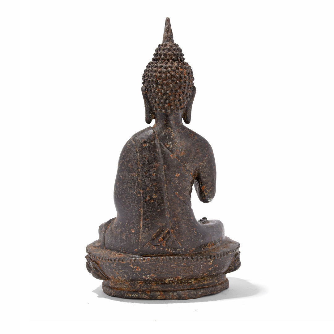 Cast Bronze Sitting Buddha Statue - Vitarka Mudra | Indigo Antiques