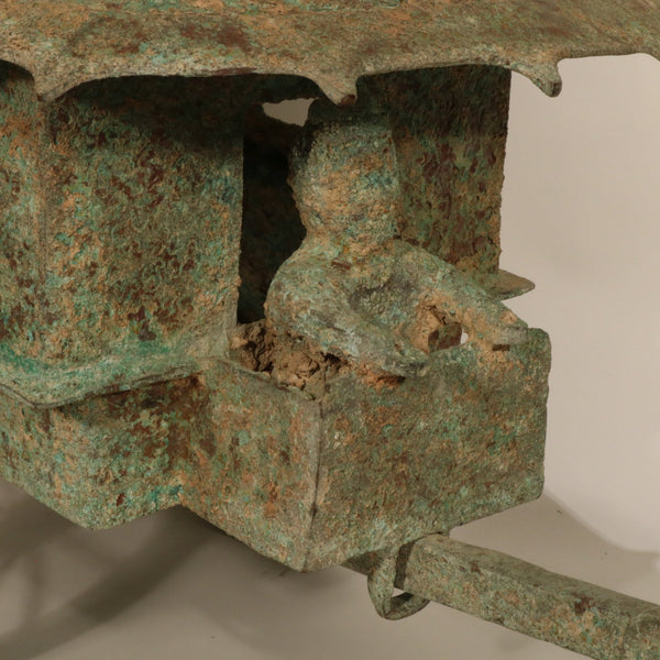 Chinese Bronze Cart with Horses