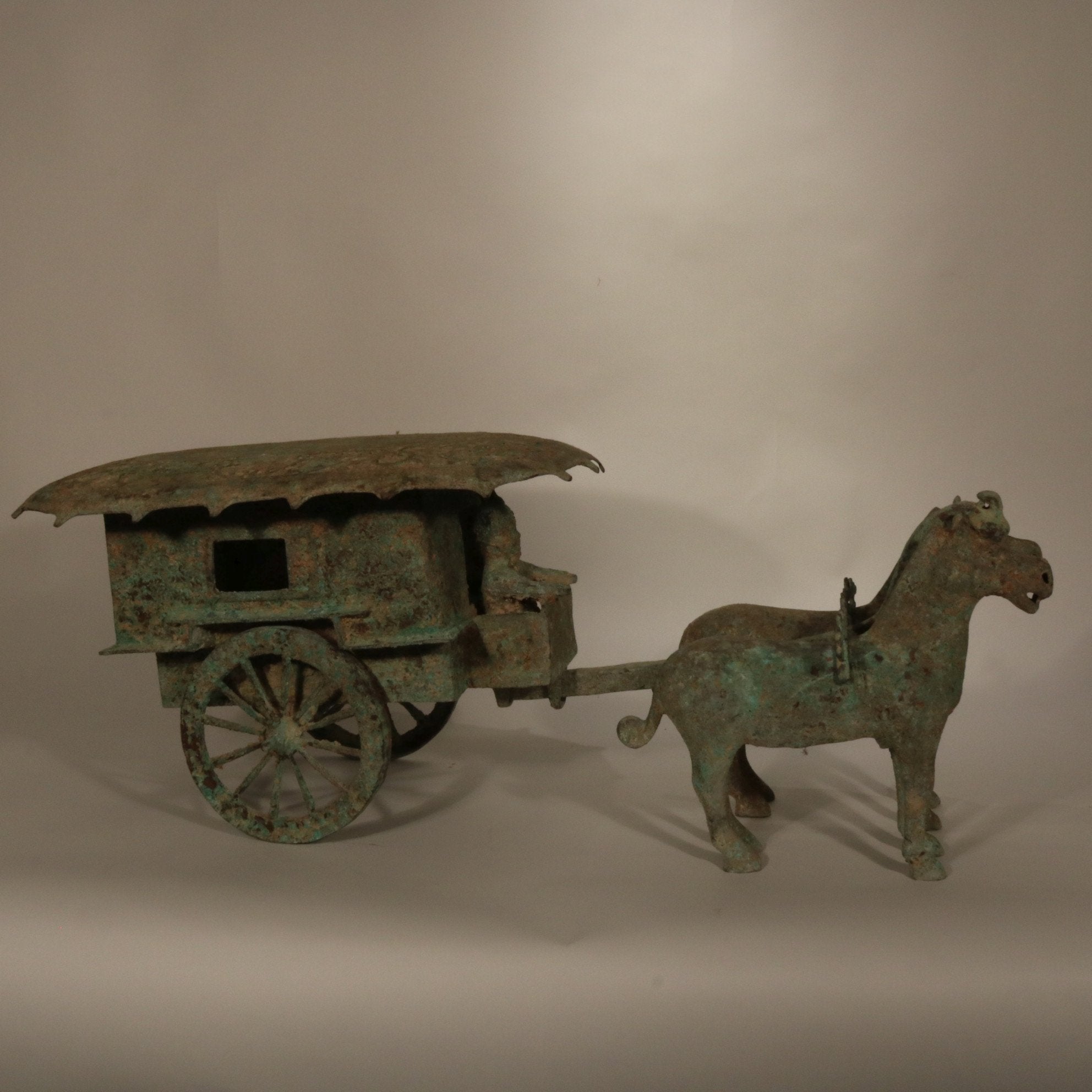 Chinese Bronze Cart with Horses | Indigo Oriental Antiques