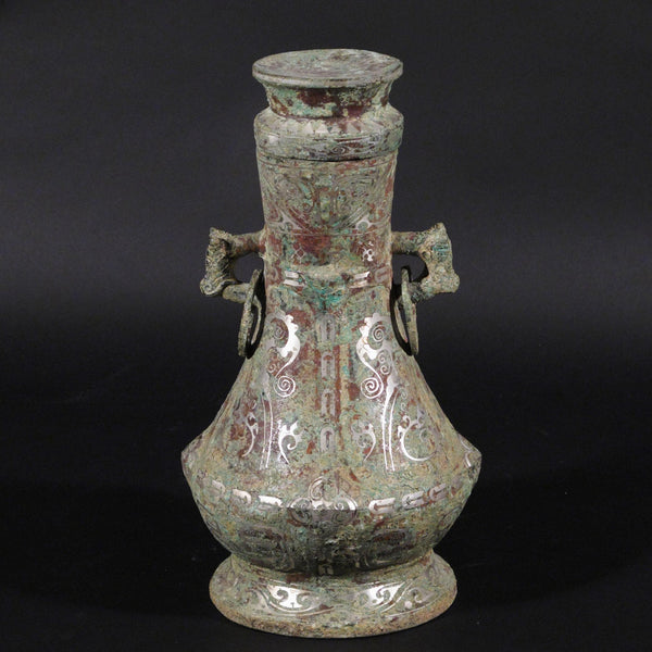 Chinese Bronze Vessel With Silver Inlay