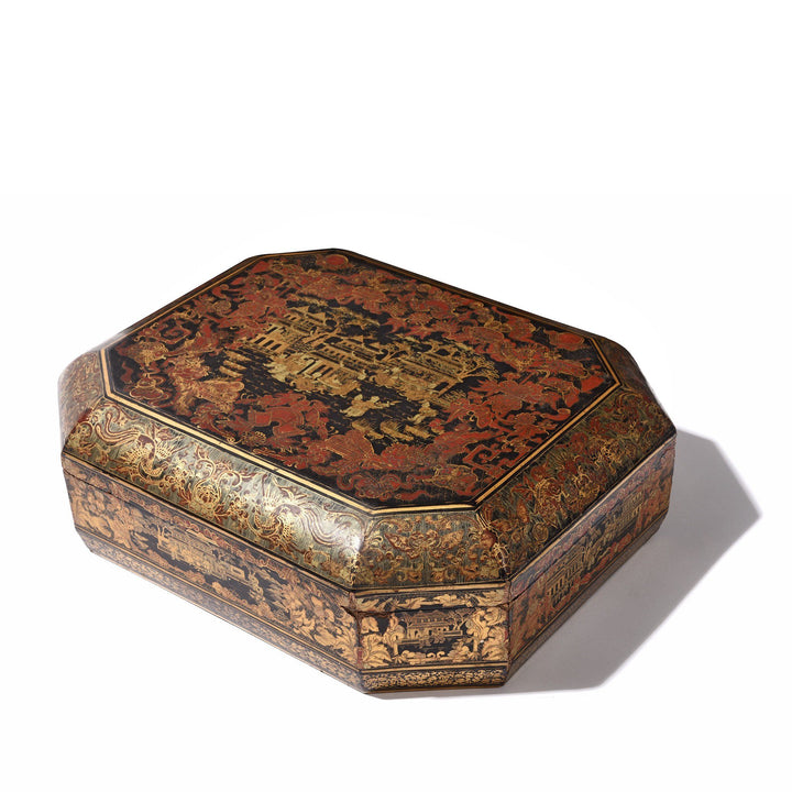 Export Lacquer Games Box - Qing Dynasty Early 19thC - 38 x 31 x 12 cm - M232
