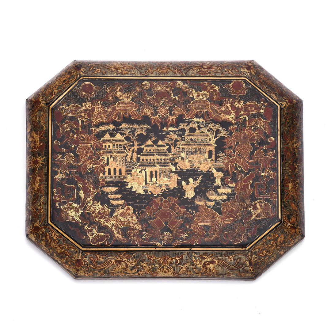 Export Lacquer Games Box - Qing Dynasty Early 19thC - 38 x 31 x 12 cm - M232