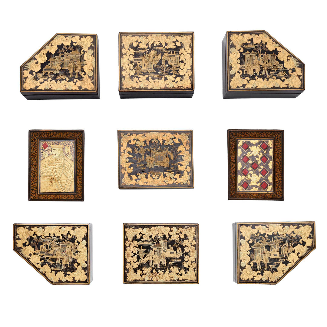 Export Lacquer Games Box - Qing Dynasty Early 19thC - 38 x 31 x 12 cm - M232