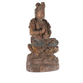 Chinese Painted Wood Seated Guanyin Statue