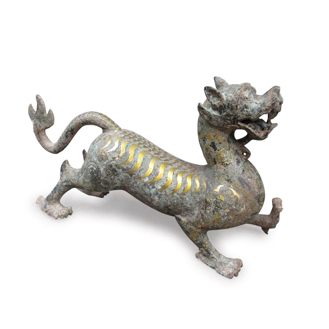 Ding Ware Bronze Dragon Statue | Indigo Oriental Antiques