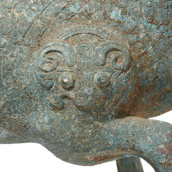 Elegant Bronze Ram Statue - Han Dynasty Style | Indigo Oriental Antiques