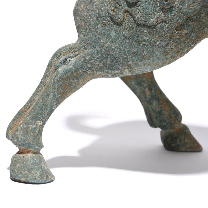 Elegant Bronze Ram Statue - Han Dynasty Style | Indigo Oriental Antiques