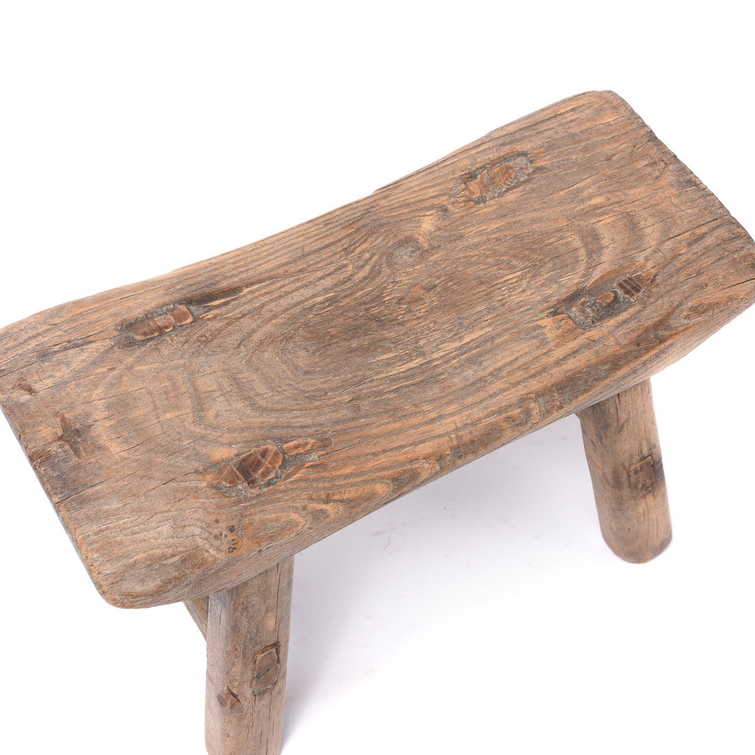 Surface Top View Of Neck Pillow - Elm - 19Thc From Shanxi Indigo Antiques