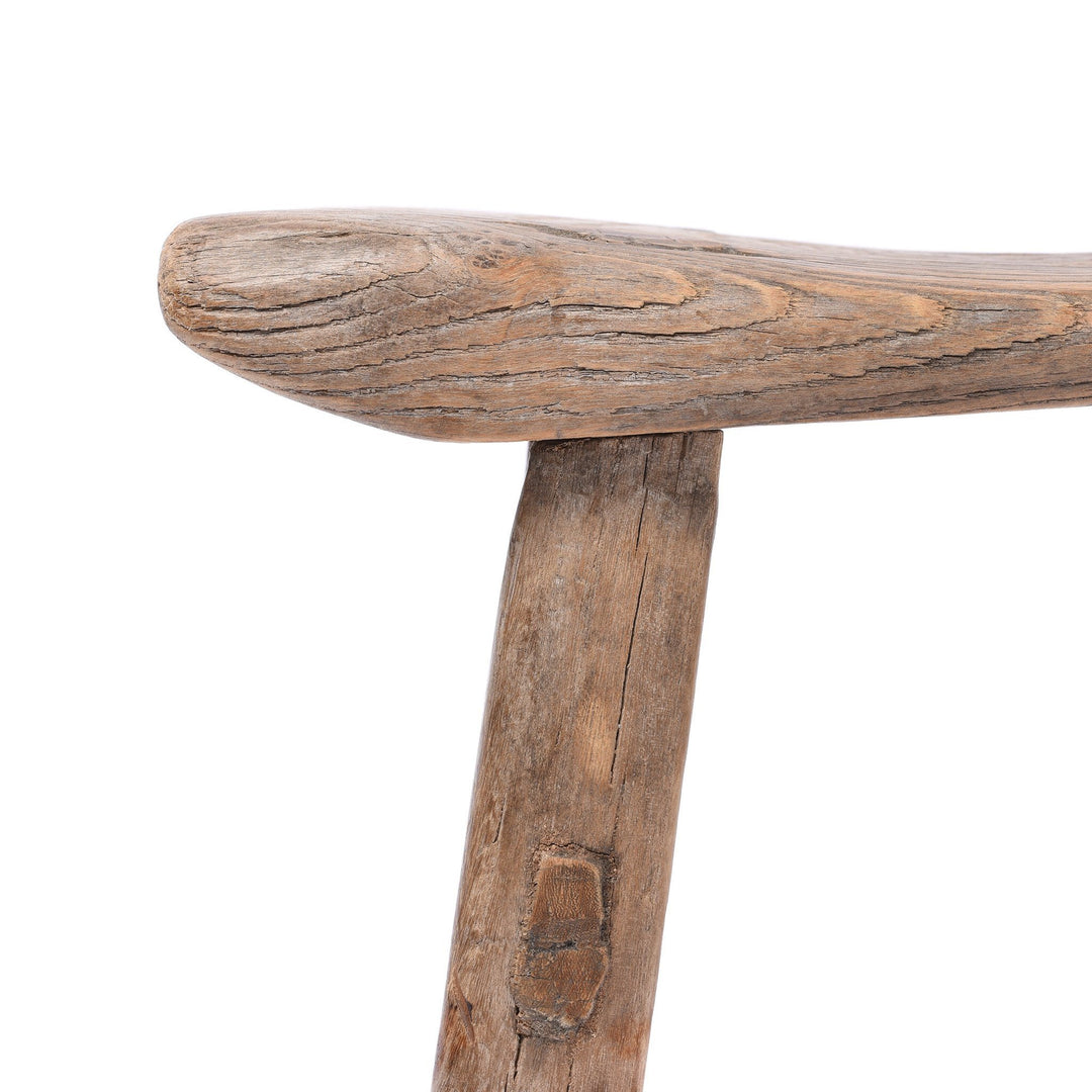 Corner View Of Neck Pillow - Elm - 19Thc From Shanxi Indigo Antiques