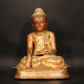 Gilded Bronze Burmese Buddha - 19thC