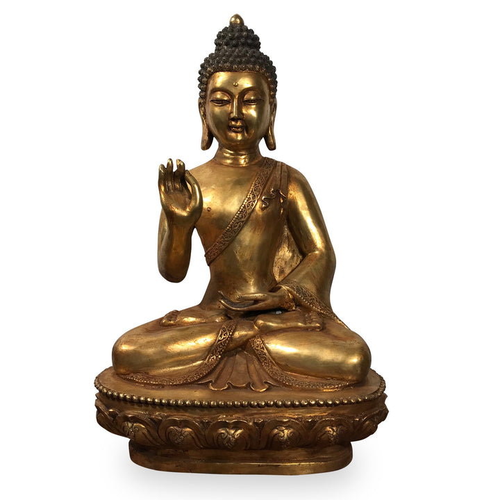 A Gilded Bronze Statue Of Buddha - 33 x 24 x 55 (wxdxh cms) - C1366V2