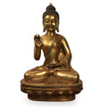Gilded Bronze Statue Of Buddha - Shuni Mudra Pose