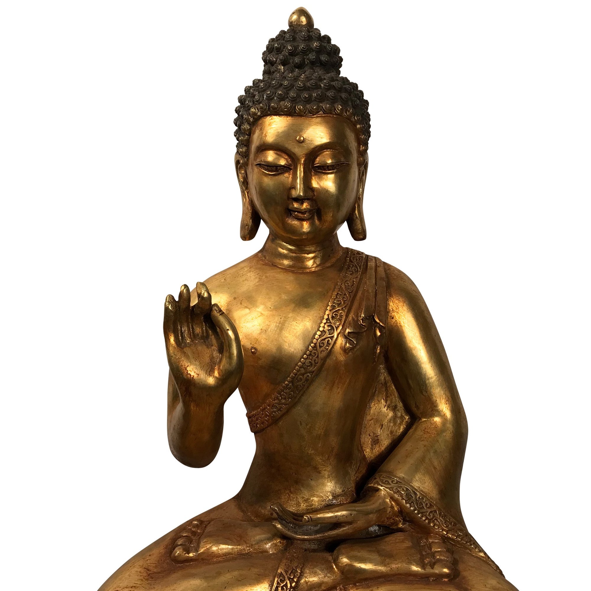 A Gilded Bronze Statue Of Buddha - 33 x 24 x 55 (wxdxh cms) - C1366V2