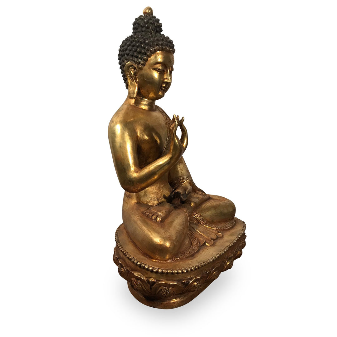 A Gilded Bronze Statue Of Buddha - 33 x 24 x 55 (wxdxh cms) - C1366V2