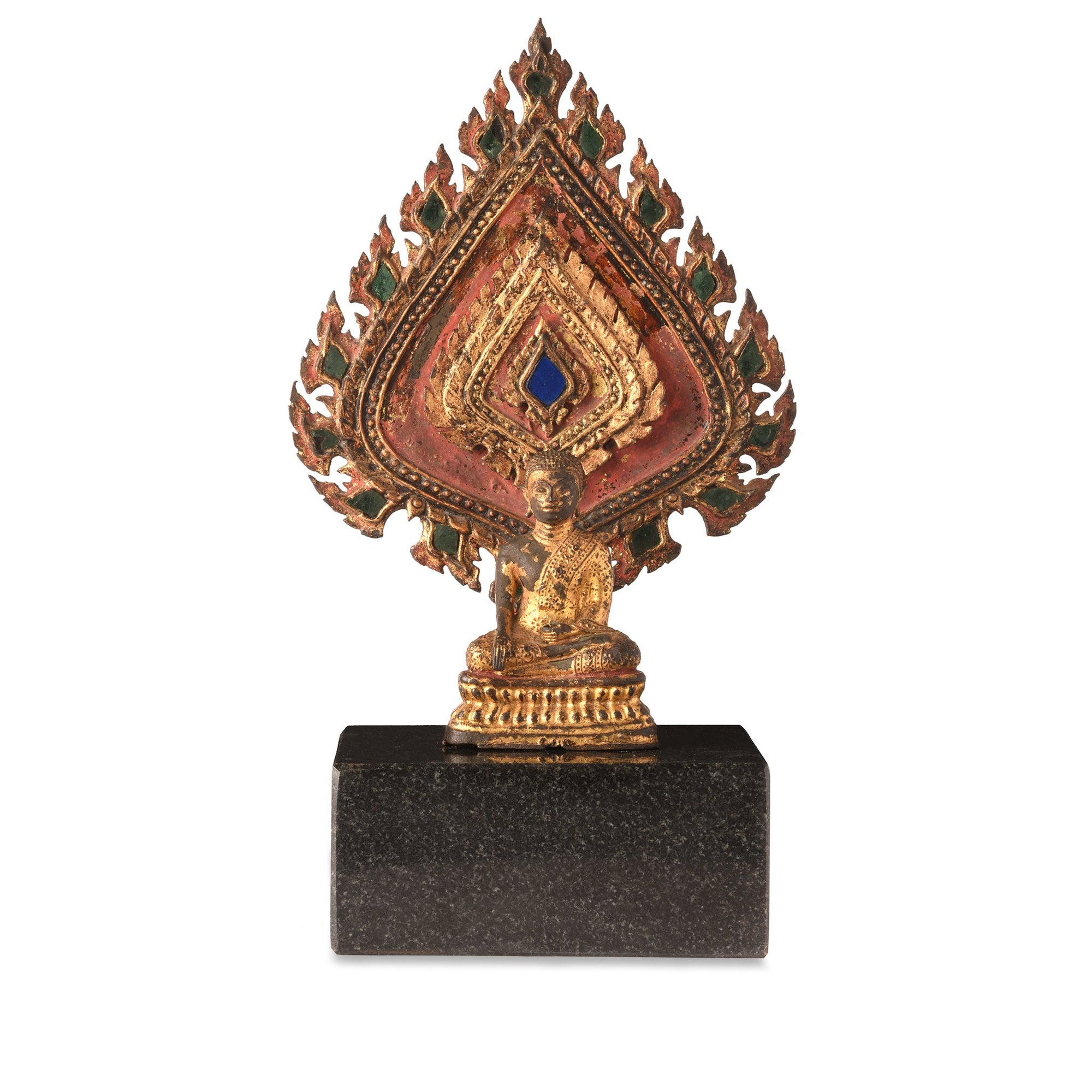 Gilded Bronze Thai Buddha on Stand - Late 18thC