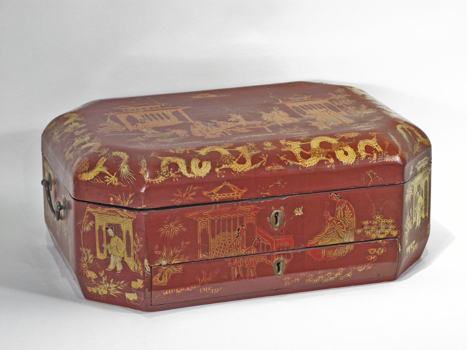 Gilded Red Lacquer Box - 19thC | Indigo Oriental Antiques