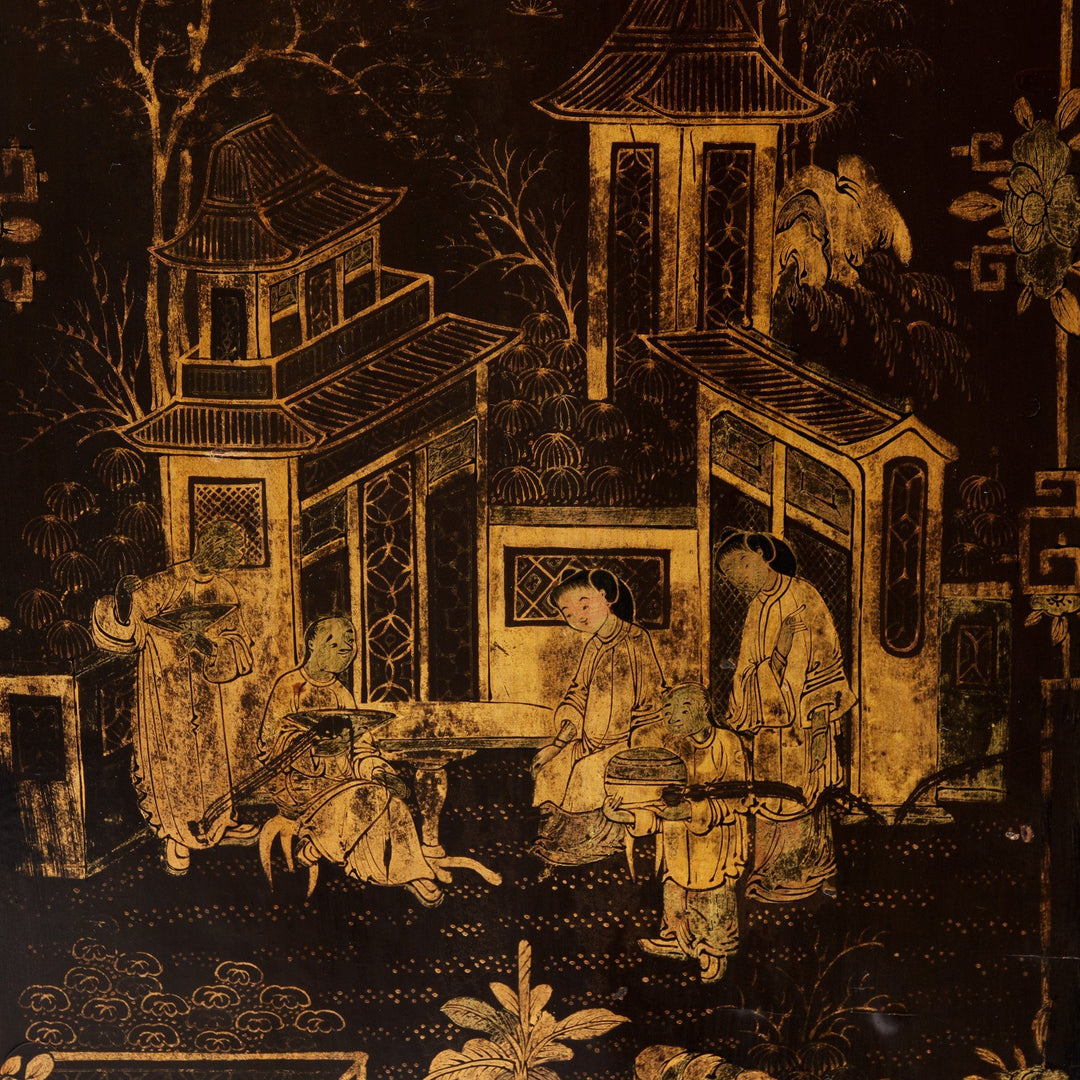 Gilt Black Lacquer Chinoiserie Jewellery Cabinet - Early 19thC | Indigo Antiques