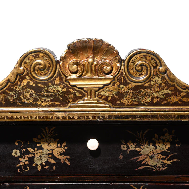 Gilt Black Lacquer Chinoiserie Jewellery Cabinet - Early 19thC | Indigo Antiques