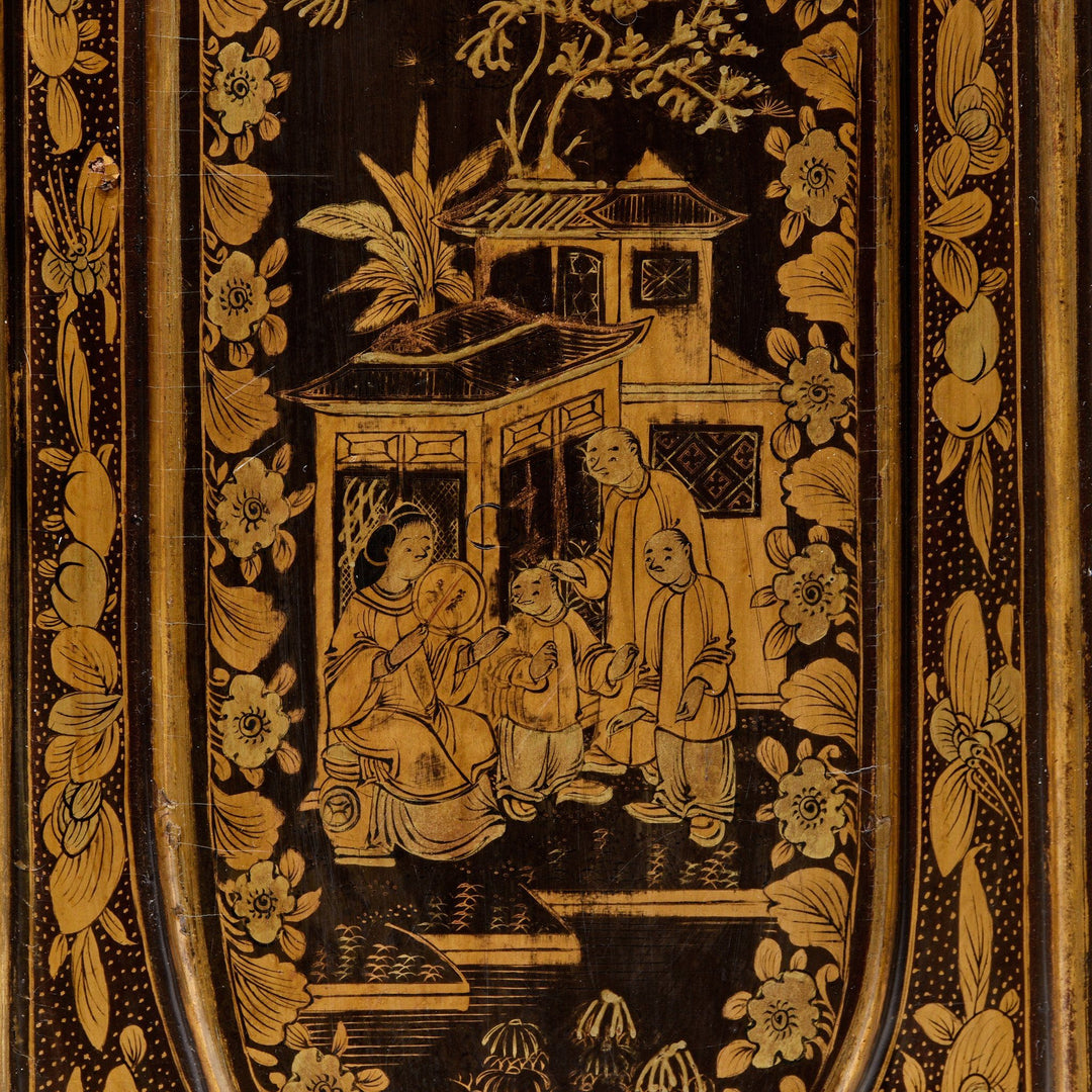 Gilt Black Lacquer Chinoiserie Jewellery Cabinet - Early 19thC | Indigo Antiques