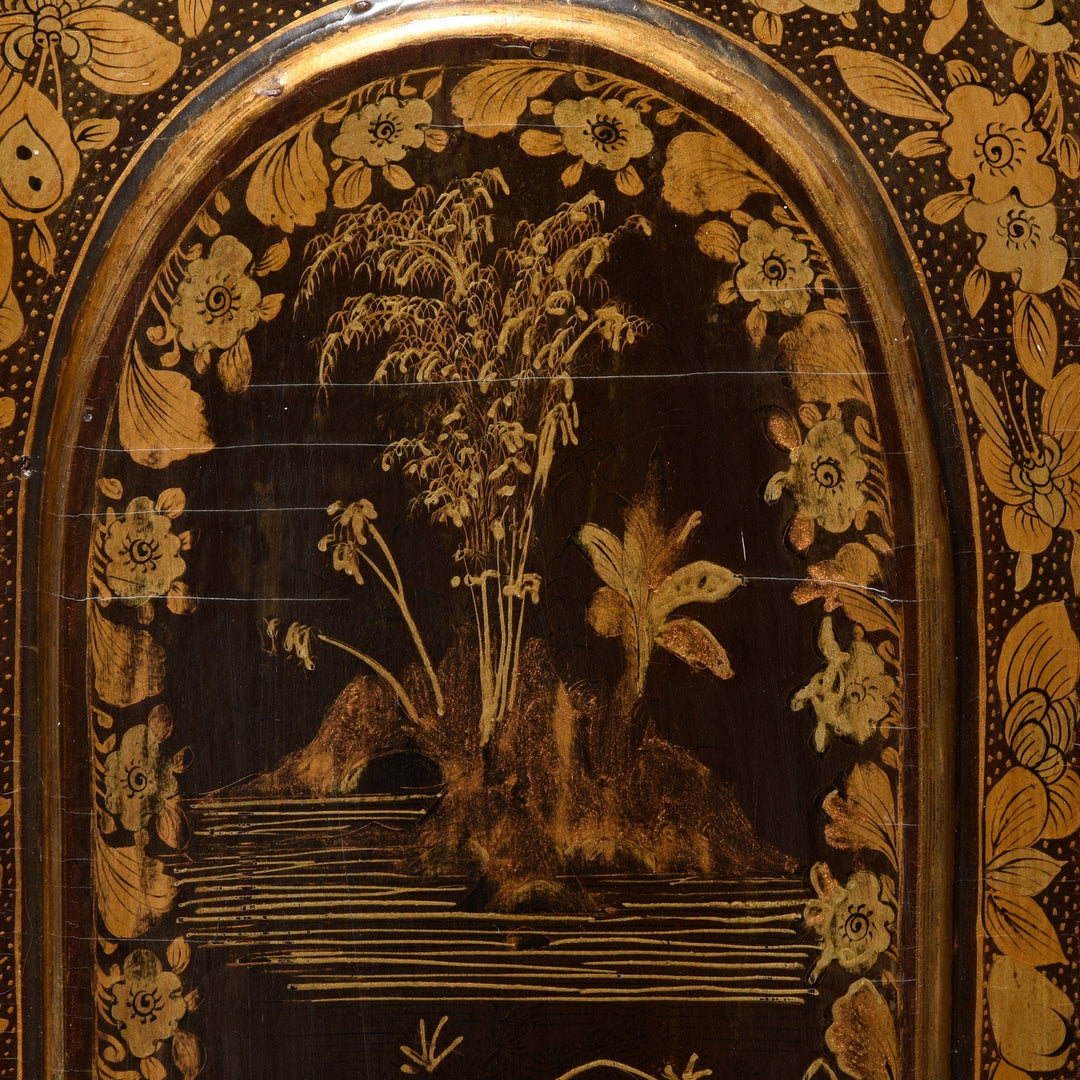 Gilt Black Lacquer Chinoiserie Jewellery Cabinet - Early 19thC | Indigo Antiques