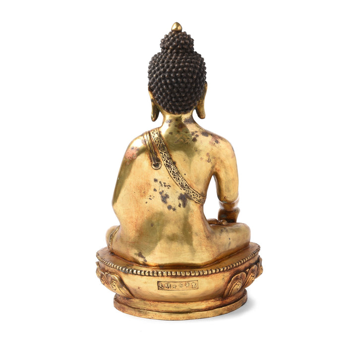Gilt Bronze Statue Of Buddha - Varada Mudra Pose - 32 x 23 x 56 (wxdxh cms) - C1366V3 | Indigo Antiques