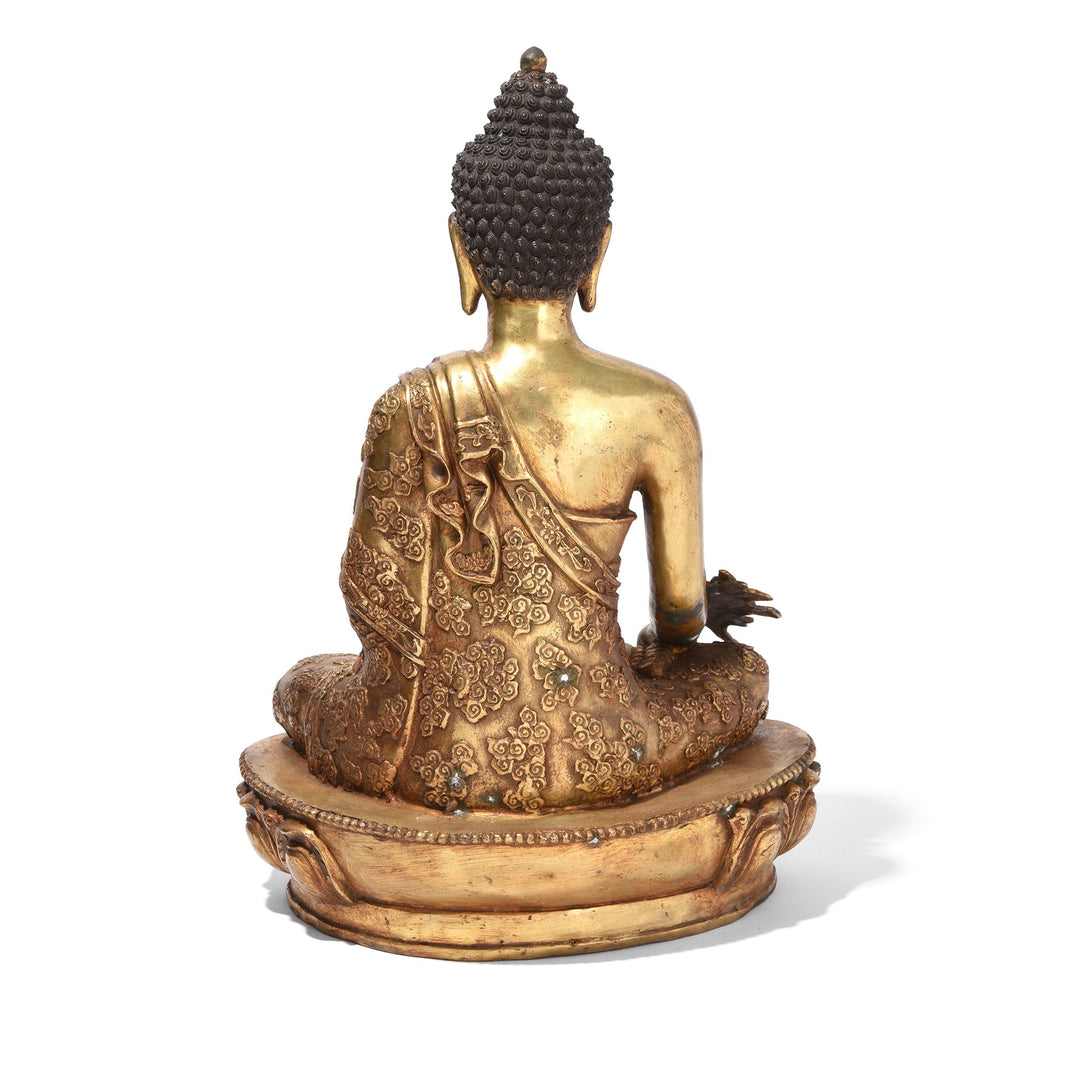 Gilt Bronze Statue Of Buddha - Varada Mudra Pose  | Indigo Antiques
