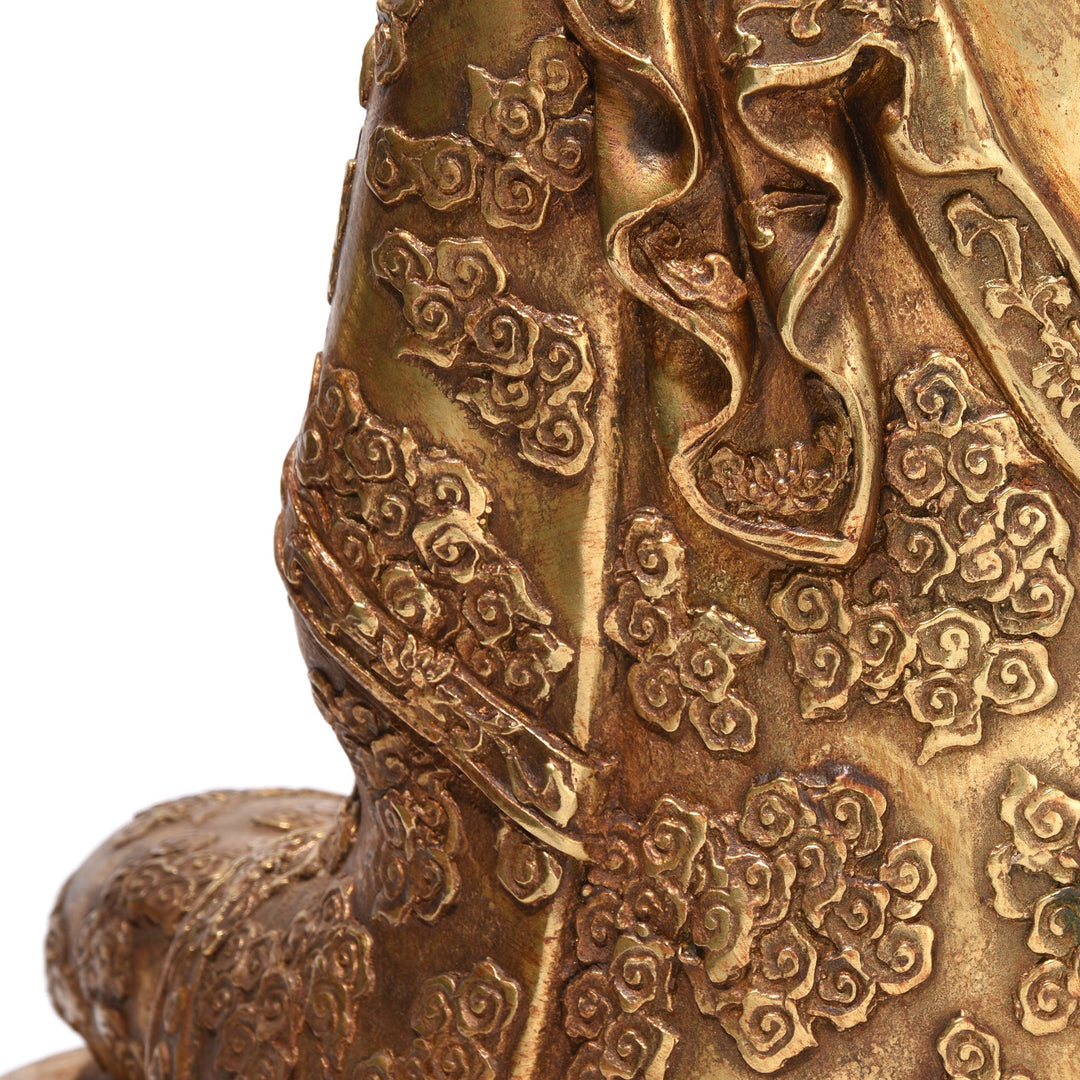Gilt Bronze Statue Of Buddha - Varada Mudra Pose  | Indigo Antiques