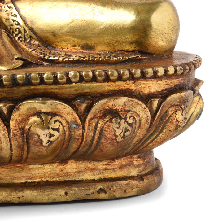 Gilt Bronze Statue Of Buddha - Varada Mudra Pose - 32 x 23 x 56 (wxdxh cms) - C1366V3 | Indigo Antiques