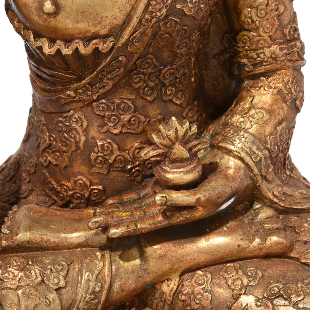 Gilt Bronze Statue Of Buddha - Varada Mudra Pose  | Indigo Antiques