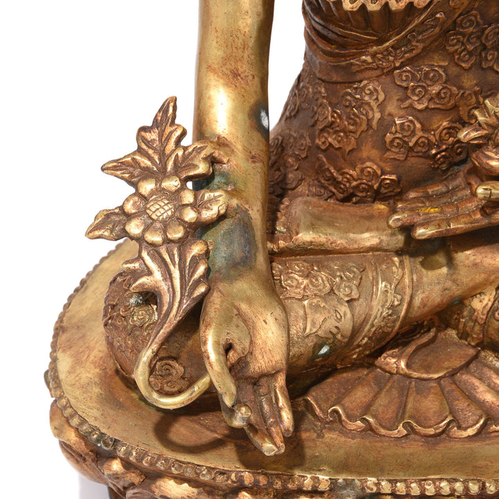 Gilt Bronze Statue Of Buddha - Varada Mudra Pose  | Indigo Antiques