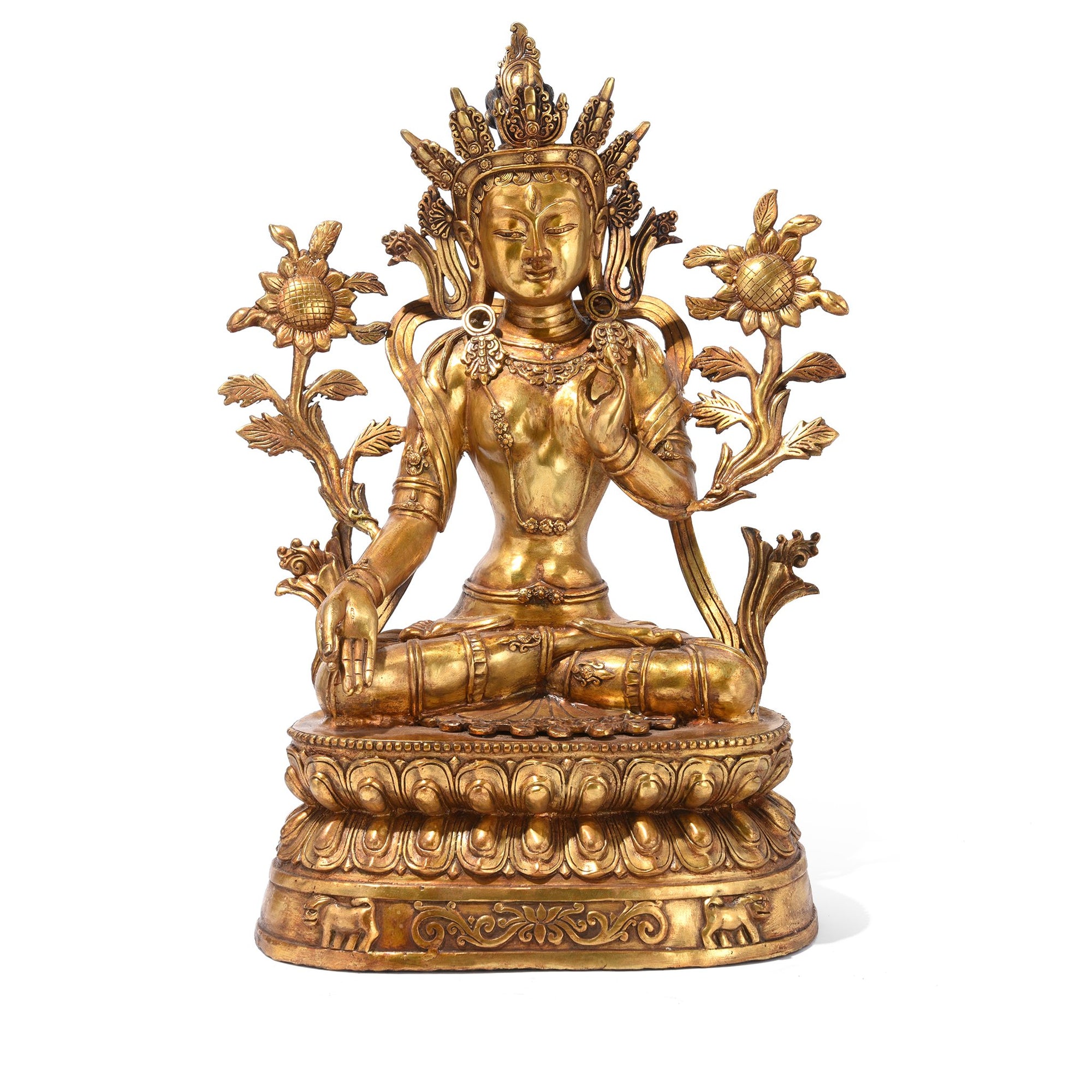 A Gilt Bronze Statue Of The Tibetan Goddess Tara | Indigo Antiques