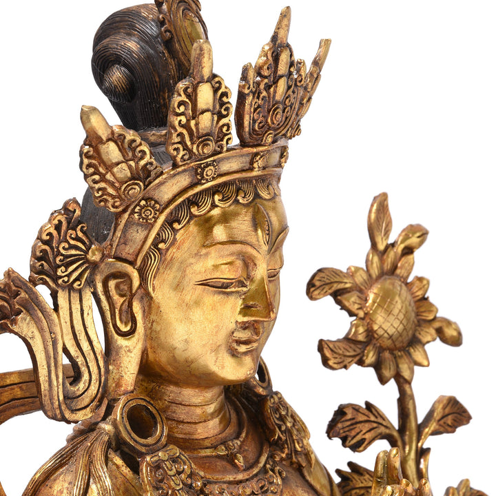 A Gilt Bronze Statue Of The Tibetan Goddess Tara | Indigo Antiques