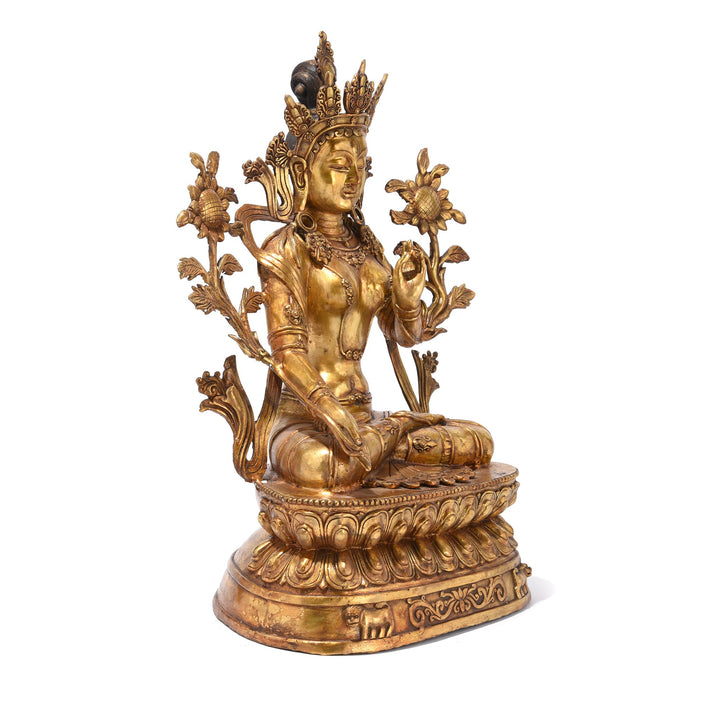 A Gilt Bronze Statue Of The Tibetan Goddess Tara | Indigo Antiques
