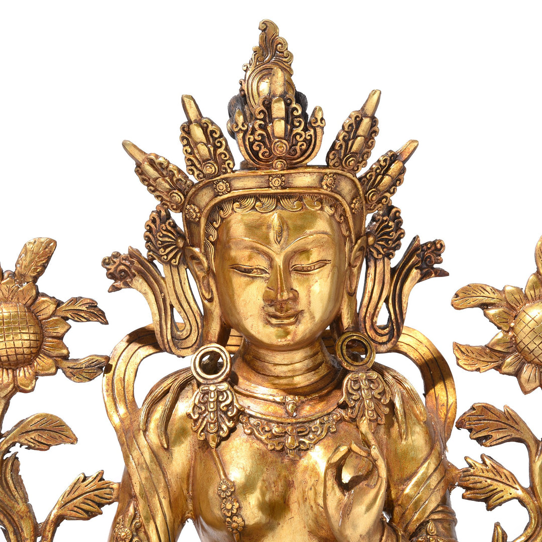 A Gilt Bronze Statue Of The Tibetan Goddess Tara | Indigo Antiques