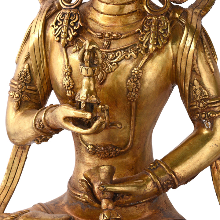 Detail Of A Gilt Bronze Statue of The Bodhisattva Vajrasattva | Indigo Antiques