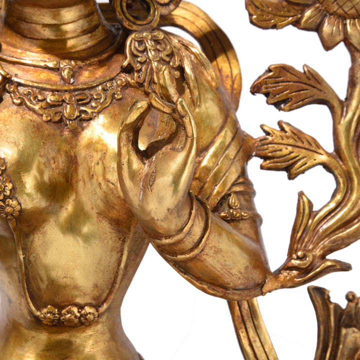 A Gilt Bronze Statue Of The Tibetan Goddess Tara | Indigo Antiques